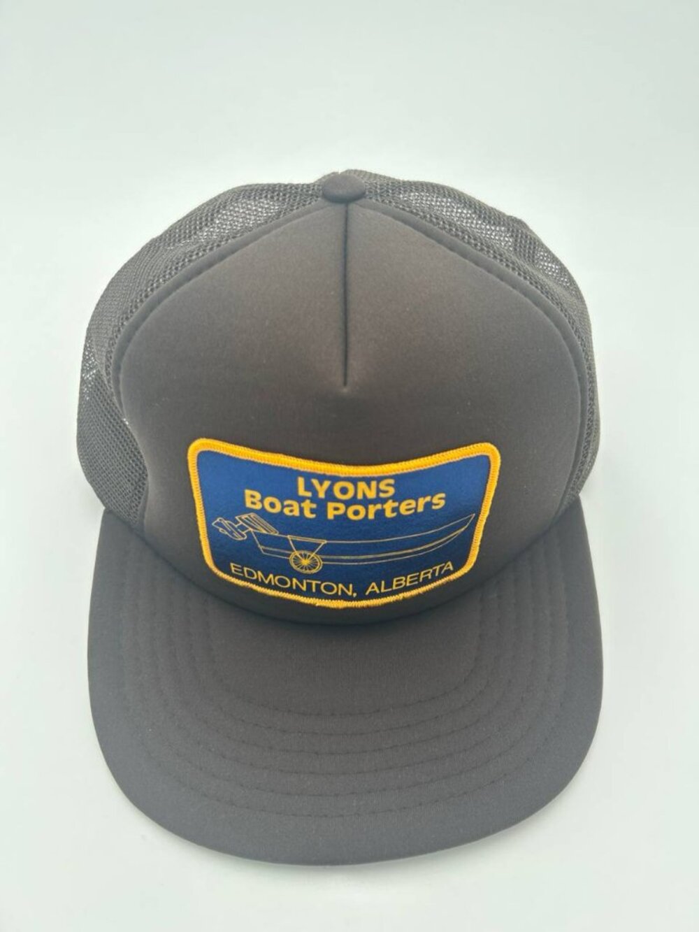 Vintage Lyons Boat Porters Edmonton Alberta Mesh Trucker Hat Snapback Cap